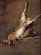 Jean Baptiste Simeon Chardin Tinderbox hare and hunting with oil painting on canvas